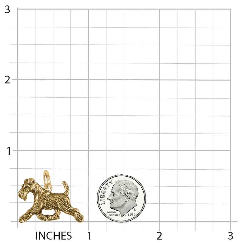 Fox Terrier Jewelry Gold Vermeil Handmade Fox Terrier Charm  FXT3H-CVM
