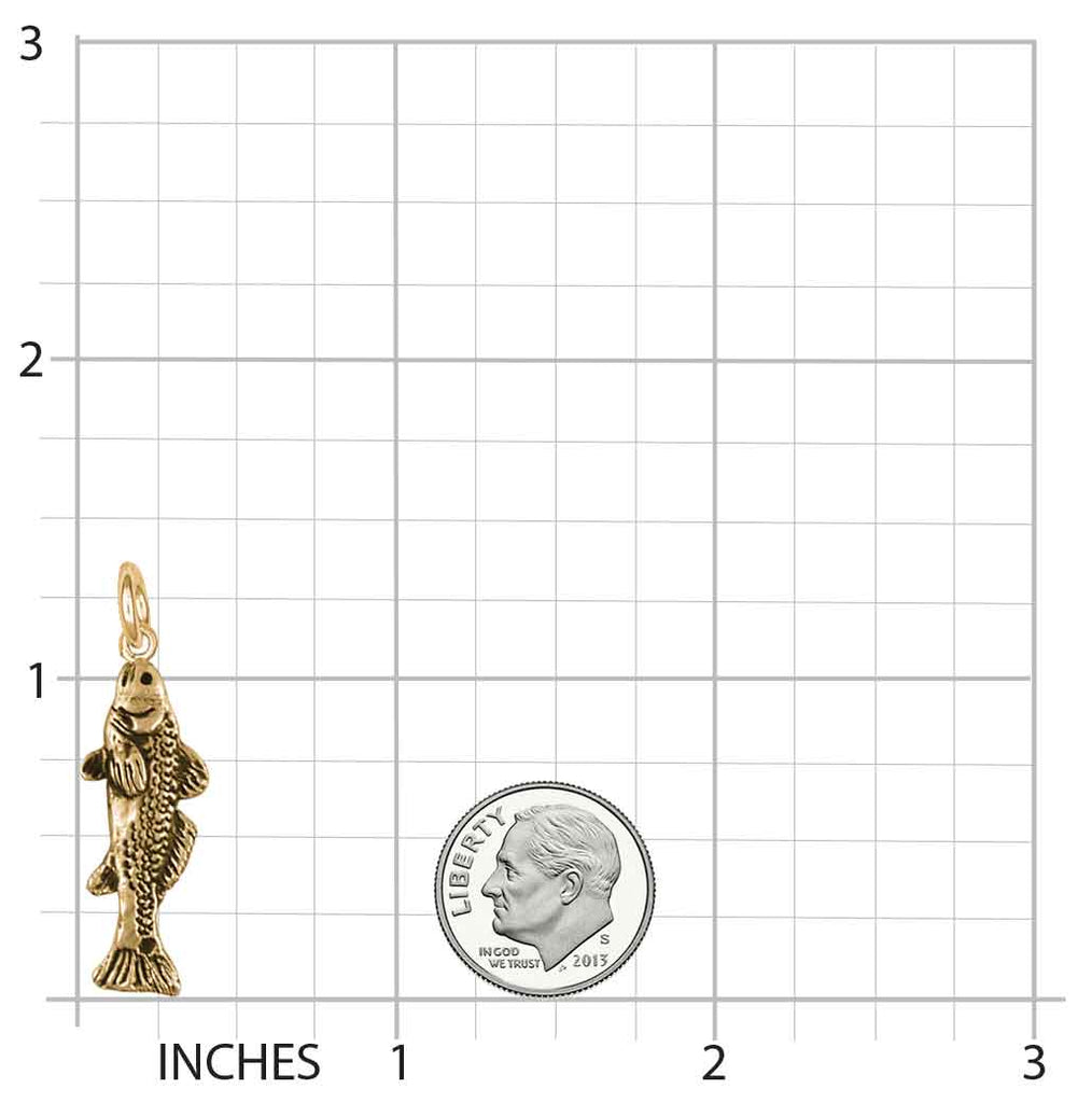 Redfish Charm Jewelry 14k Gold Handmade Fish Charm RF1-CG