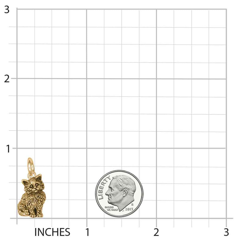 Maine Coon Charm Jewelry 14k Gold Handmade Cat Charm MN8-CG