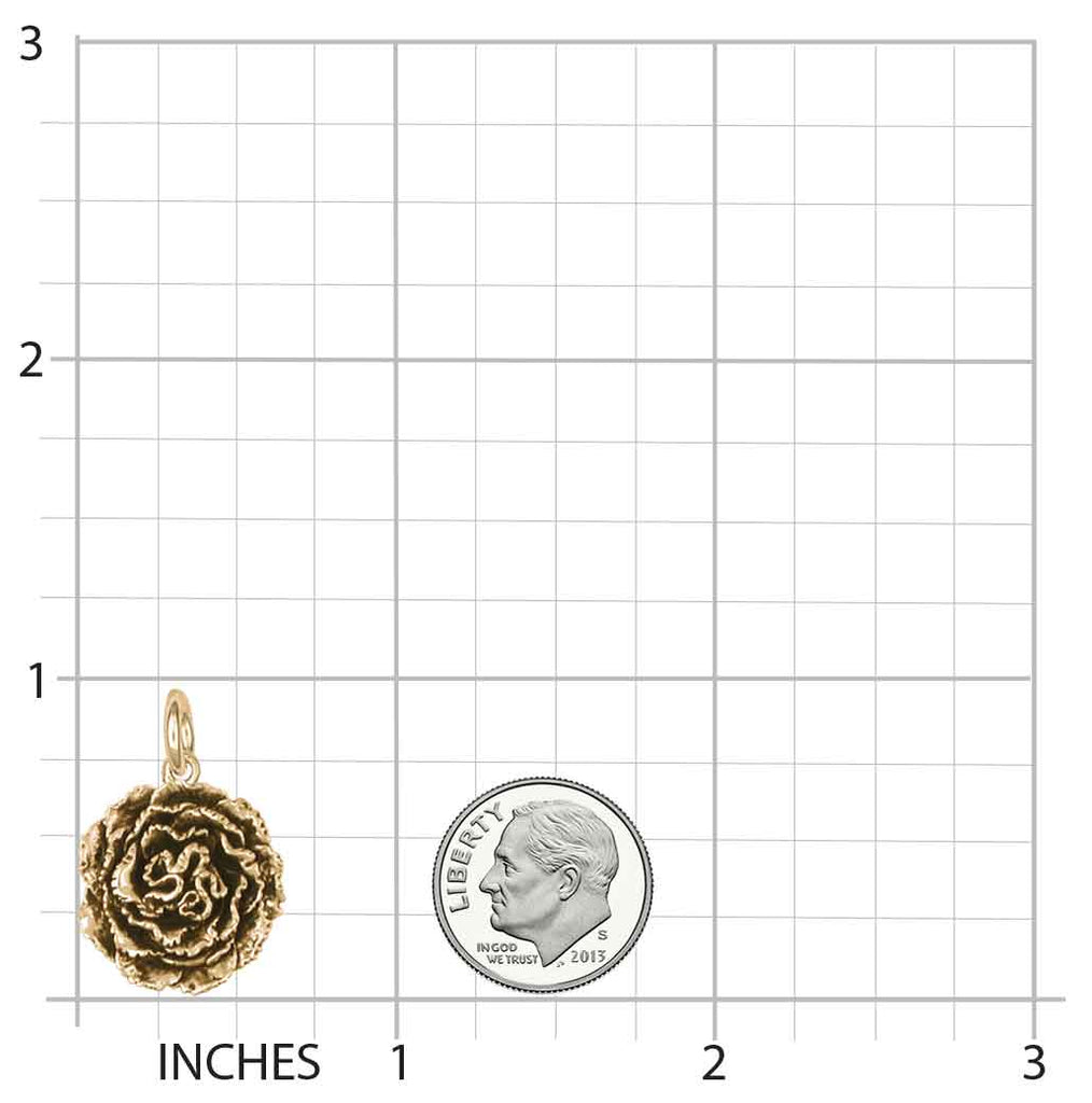 Carnation Charm Jewelry 14k Gold Handmade Flower Charm CN2-CG