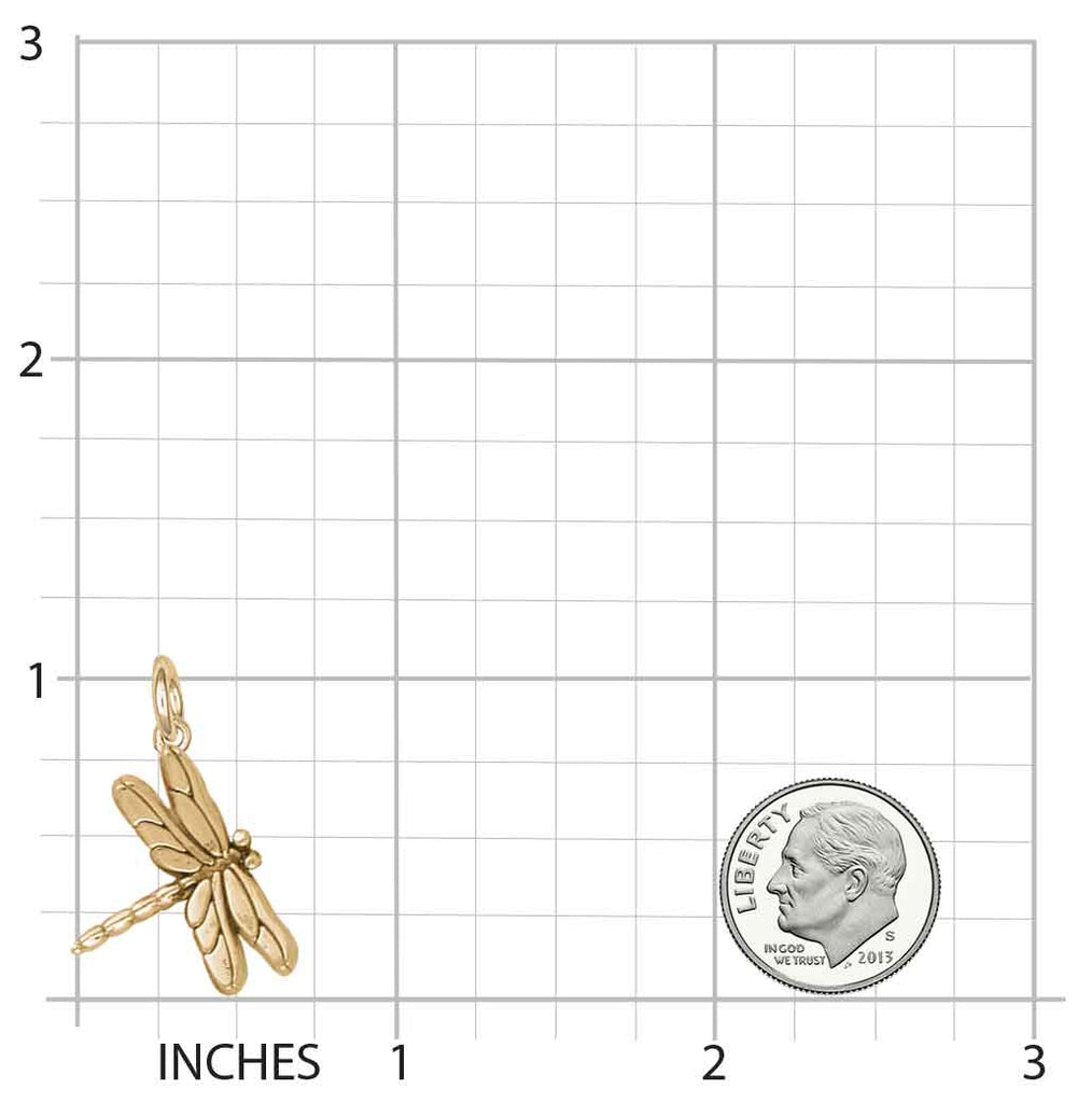 Dragonfly Jewelry 14k Gold Handmade Dragonfly Charm  DY1-CG