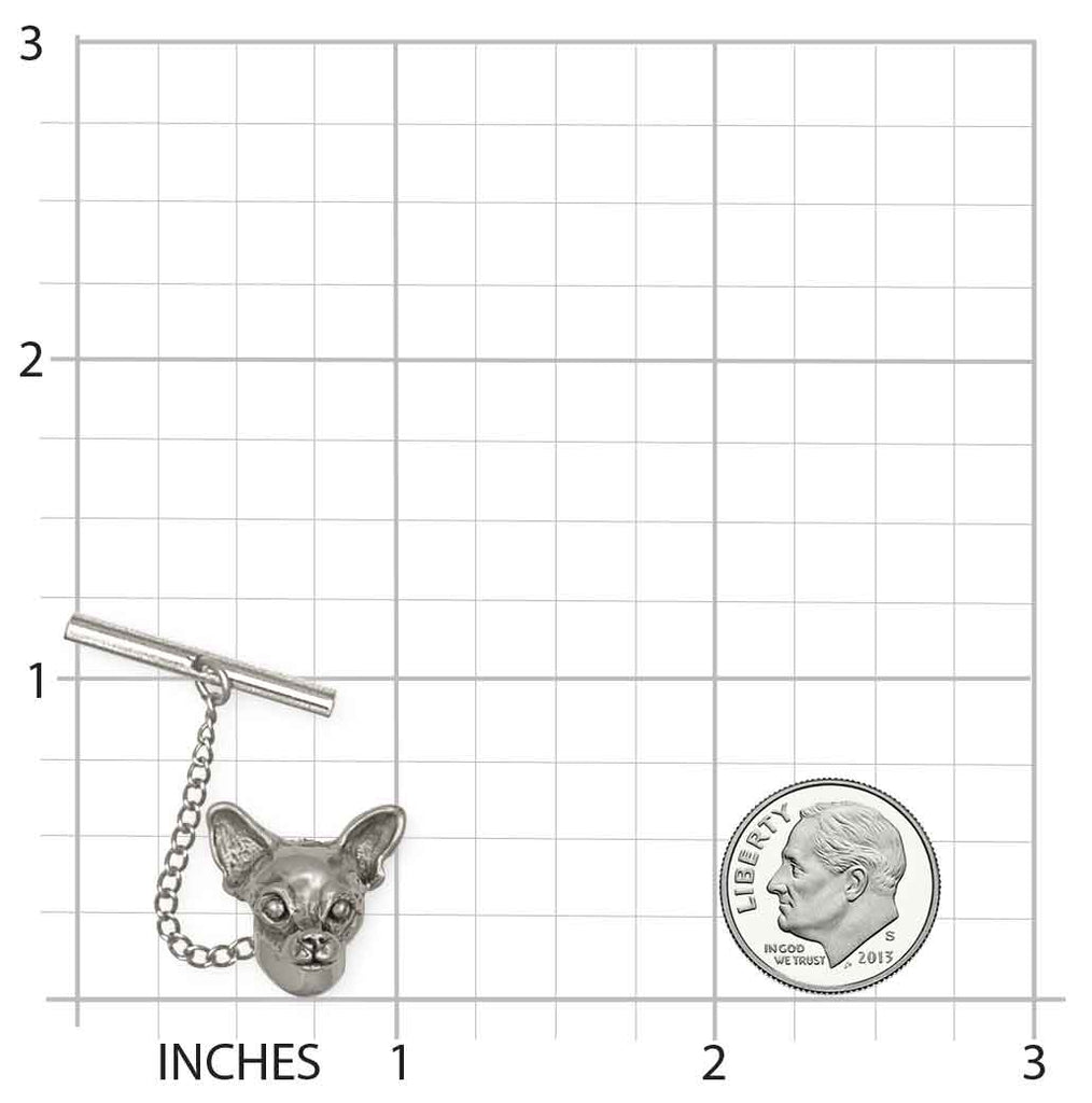 Chihuahua Tie Tack Jewelry Sterling Silver Handmade Dog Tie Tack CH-TT