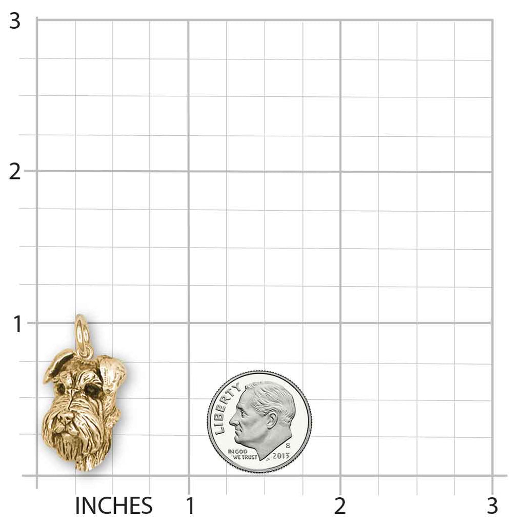 Schnauzer Charm Jewelry 14k Gold Handmade Schnauzer Charm CH22-CG