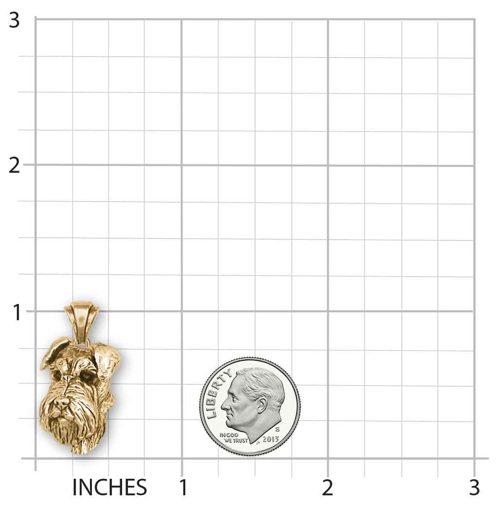 Schnauzer Pendant Jewelry 14k Gold Handmade Schnauzer Pendant CH22-PG