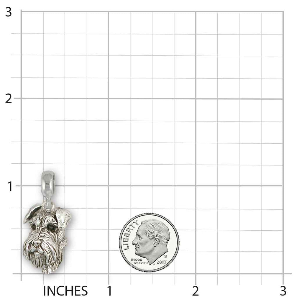Schnauzer Charm Slide Jewelry Sterling Silver Handmade Schnauzer Charm Slide CH22-PNS