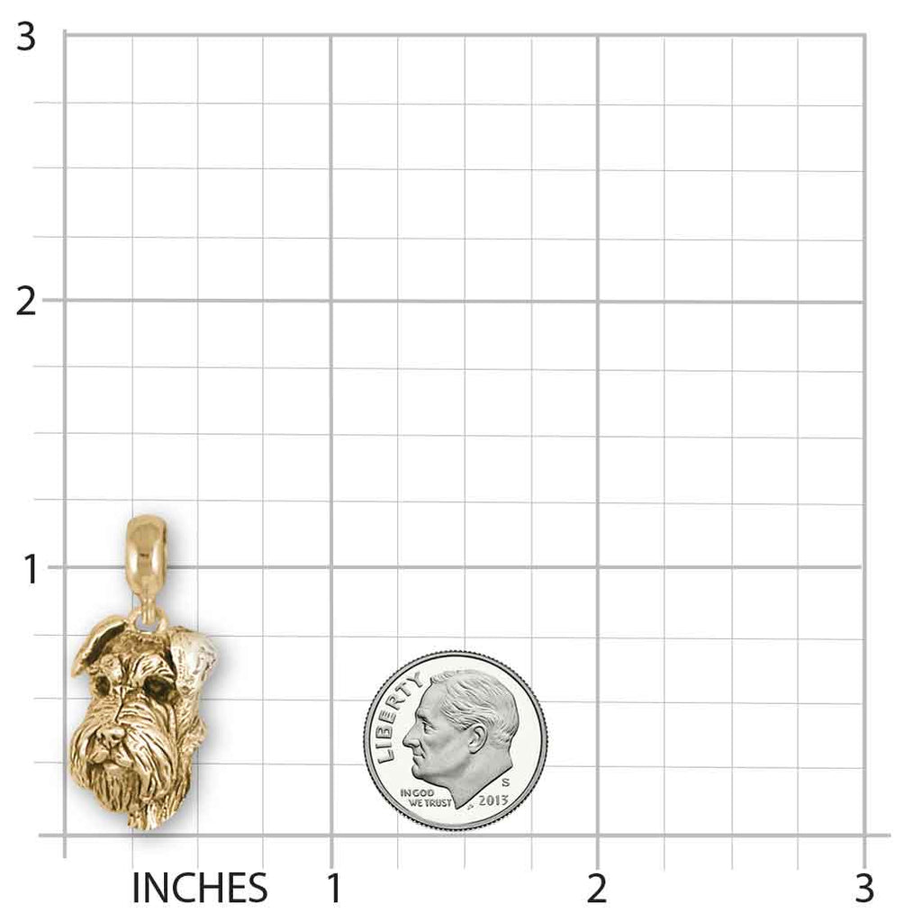 Schnauzer Charm Slide Jewelry 14k Gold Handmade Schnauzer Charm Slide CH22-PNSG