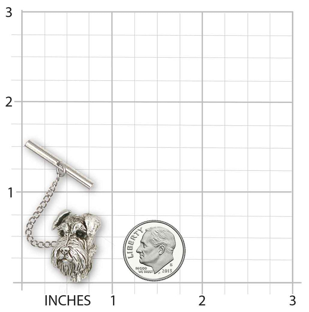 Schnauzer Tie Tack Jewelry Sterling Silver Handmade Schnauzer Tie Tack CH22-TT
