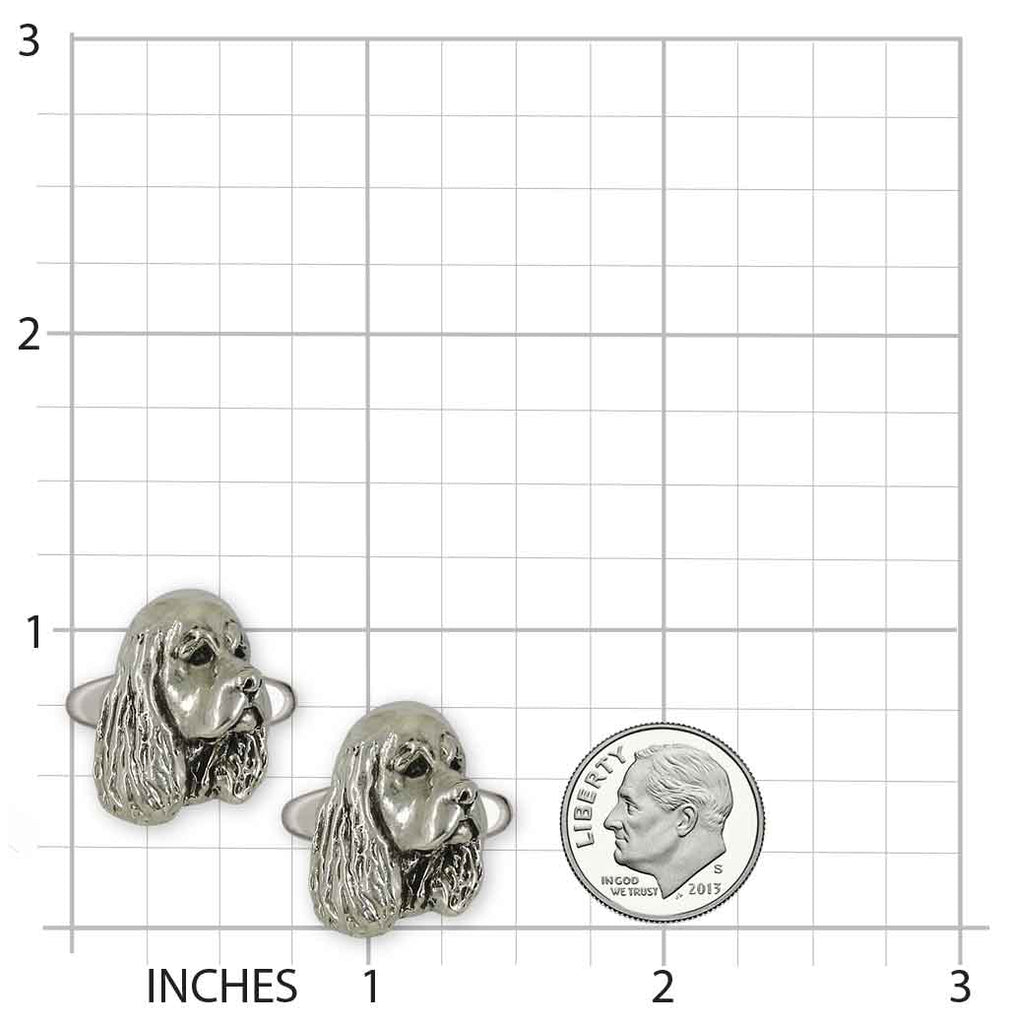 Cocker Spaniel Cufflinks Sterling Silver Handmade Cocker Spaniel Jewelry  CK8-CL