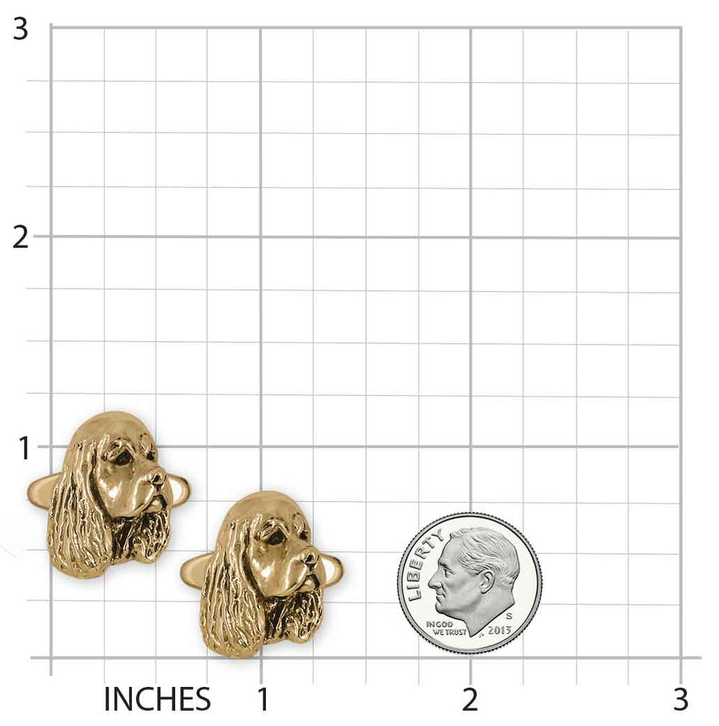 Cocker Spaniel Cufflinks 14k Gold Vermeil Handmade Cocker Spaniel Jewelry  CK8-CLVM