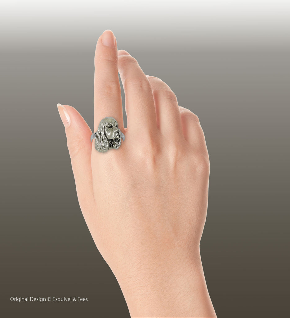 Cocker Spaniel Ring Sterling Silver Handmade Cocker Spaniel Jewelry  CK8-R