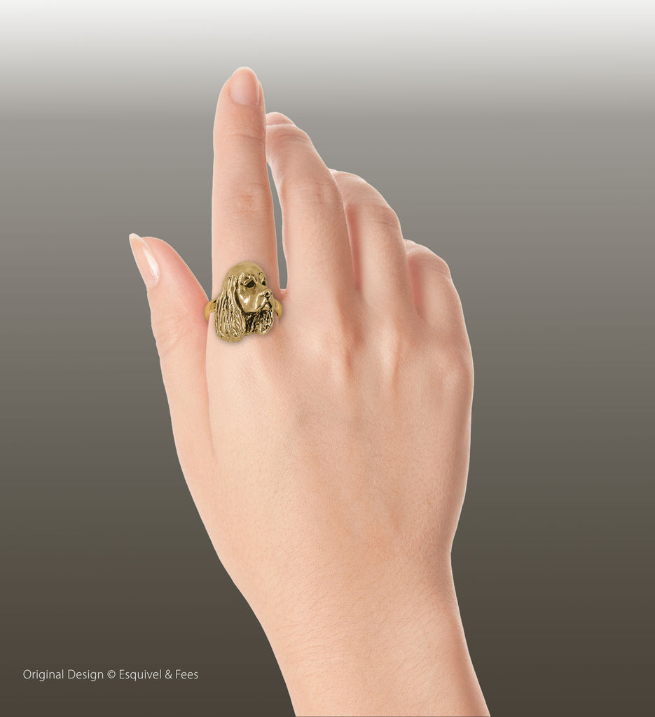 Cocker Spaniel Ring 14k Yellow Gold Handmade Cocker Spaniel Jewelry  CK8-RG