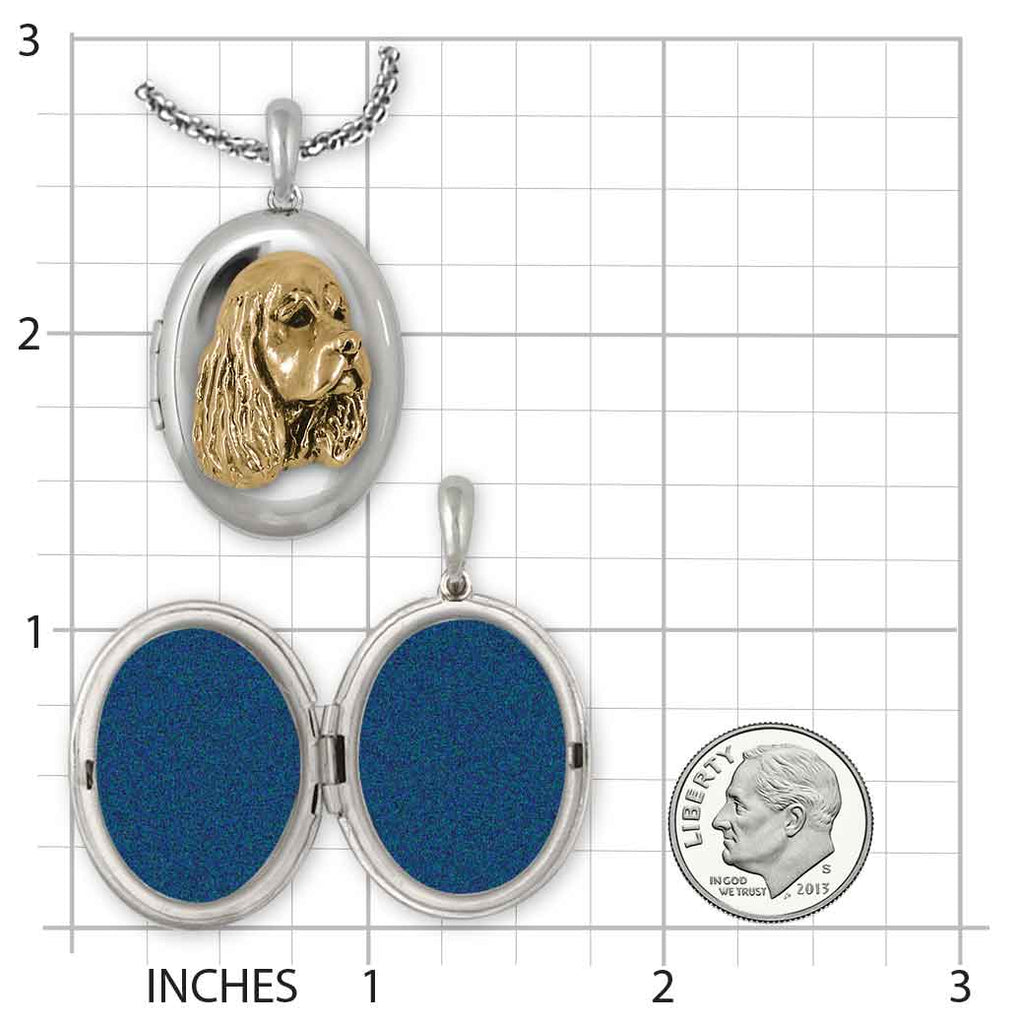 Cocker Spaniel Photo Locket 14k Gold Vermeil Handmade Cocker Spaniel Jewelry  CK8-VVM