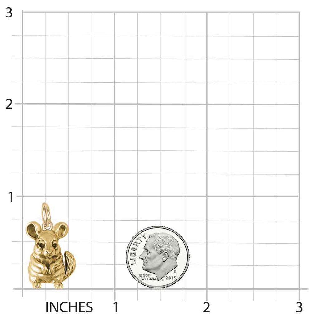 Chinchilla Jewelry 14k Gold Handmade Chinchilla Charm  CL10-CG
