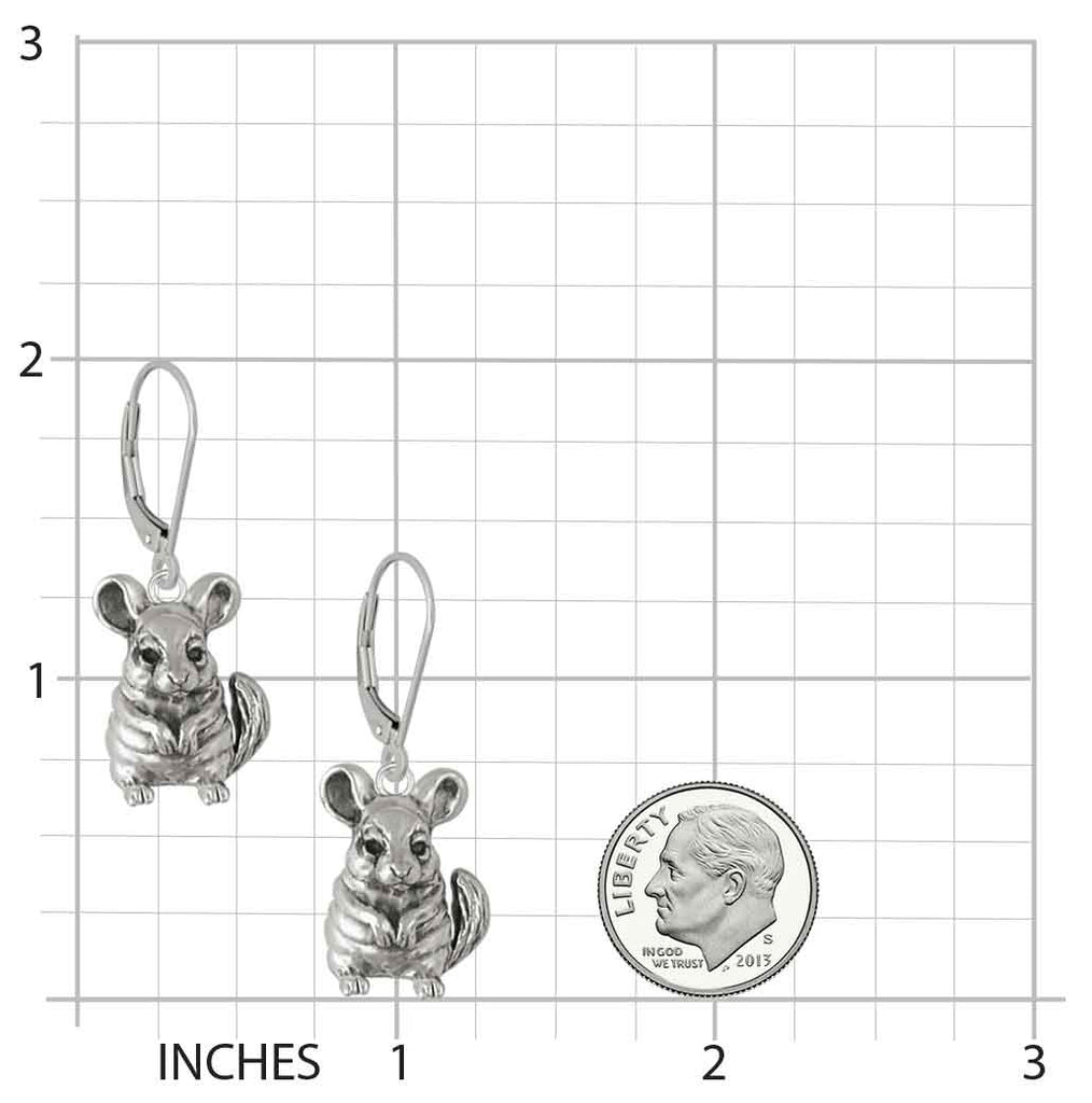 Chinchilla Jewelry Sterling Silver Handmade Chinchilla Earrings  CL10-E