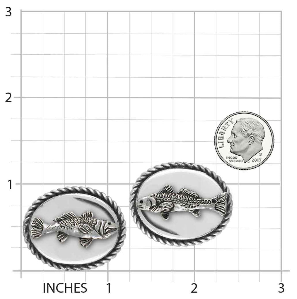 Redfish And Trout Cufflinks Jewelry Sterling Silver Handmade Fish Cufflinks RF1TU1-CL