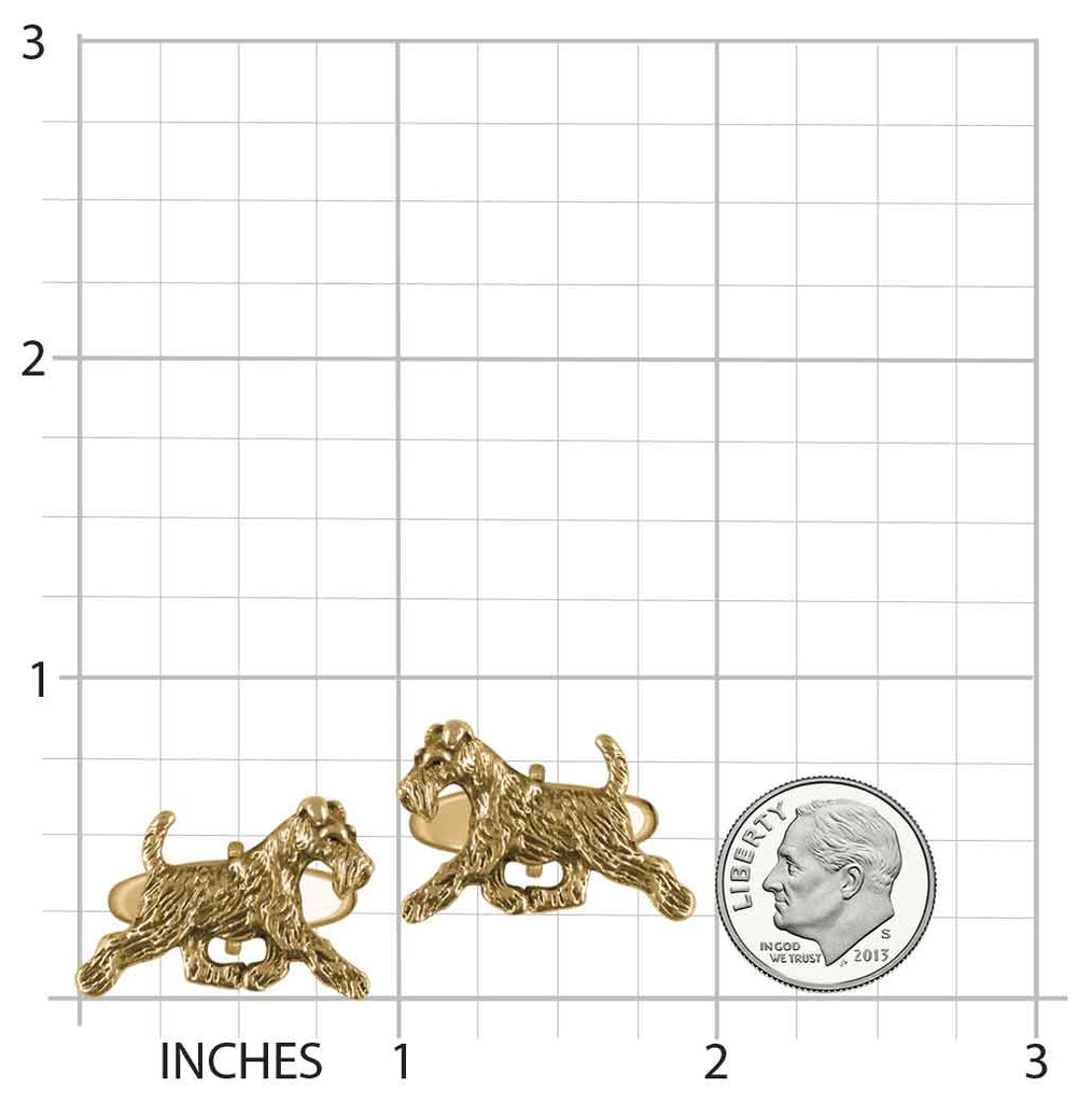 Fox Terrier Jewelry 14k Gold Handmade Fox Terrier Cufflinks  FXT3-CLG