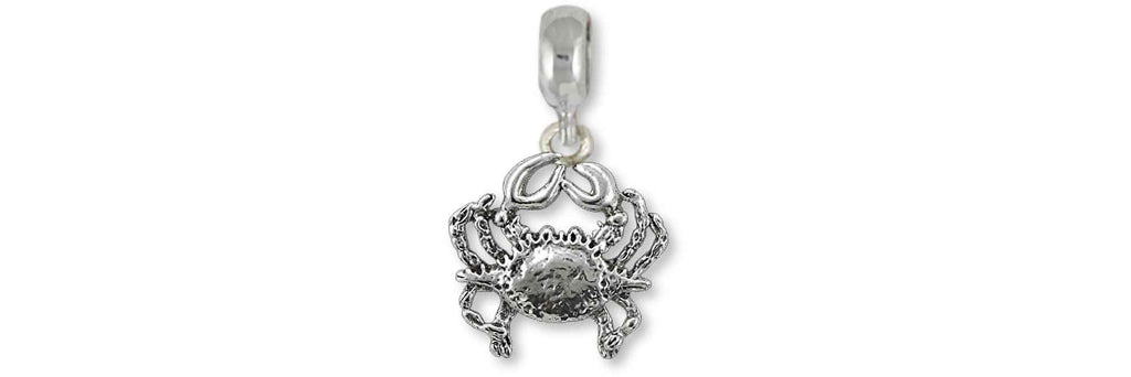Crab Charms Crab Charm Slide Sterling Silver Crab Jewelry Crab jewelry