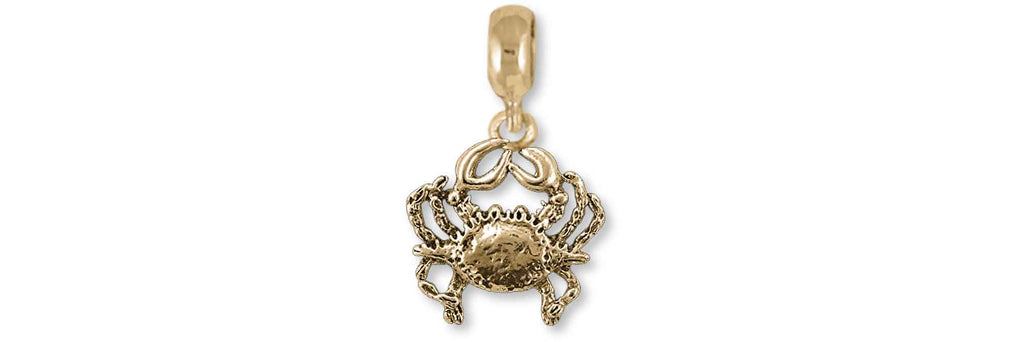 Crab Charms Crab Charm Slide Yellow Bronze Crab Jewelry Crab jewelry