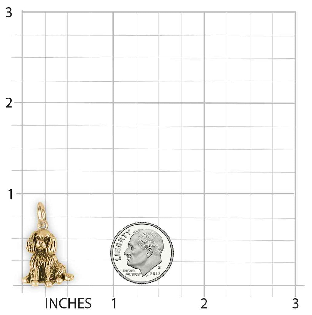 Cavalier King Charles Spaniel Charm Jewelry Gold Vermeil Handmade Dog Charm CV14-CVM