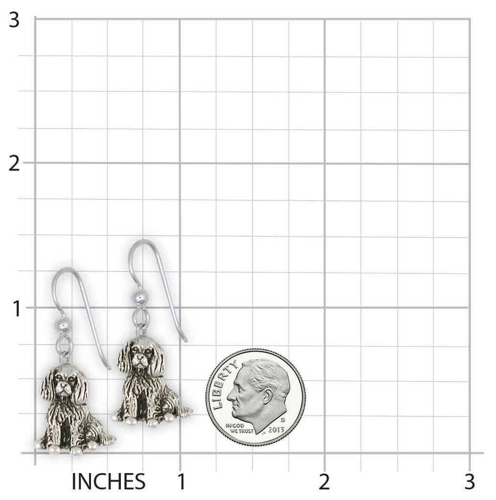Cavalier King Charles Spaniel French Wire Earrings Jewelry Handmade Sterling Silver CV14-E
