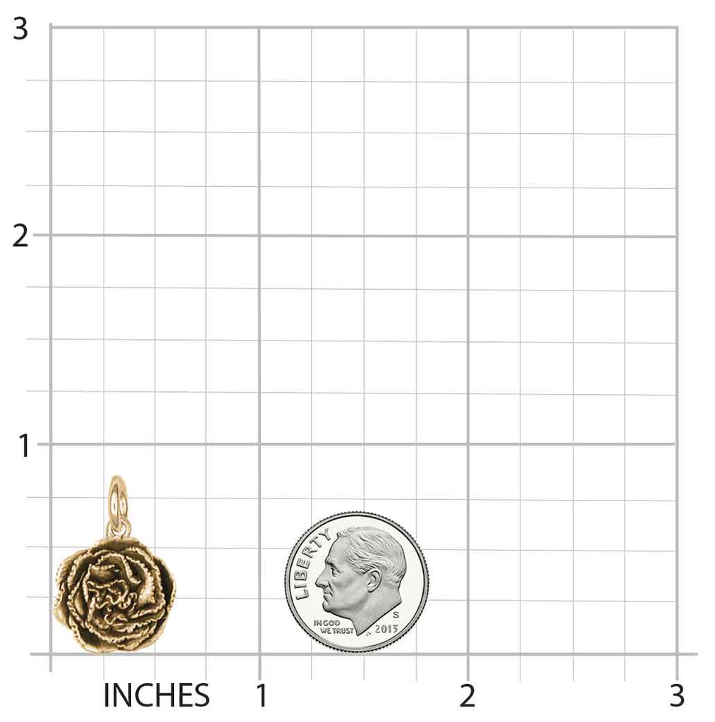 Carnation Charm Jewelry 14k Gold Vermeil Handmade Flower Charm CN1-CVM