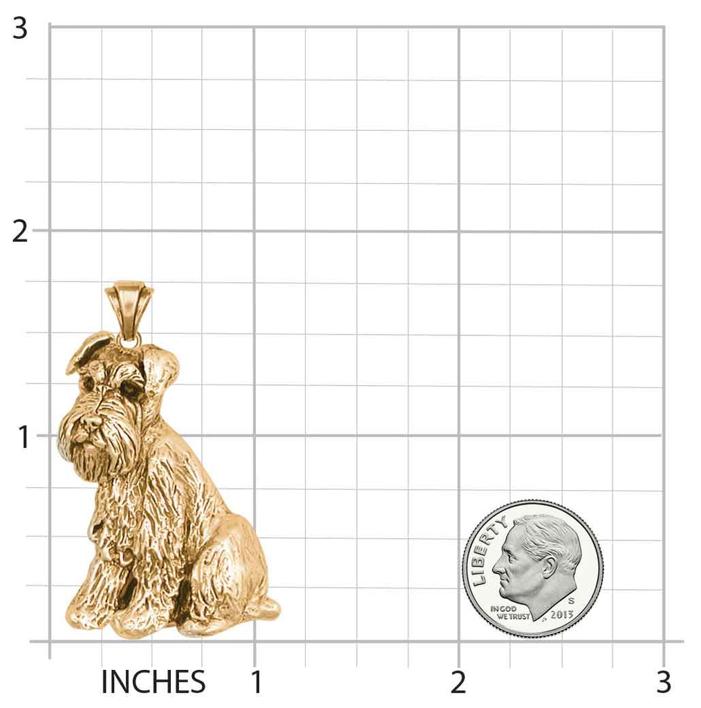 Schnauzer Pendant Jewelry 14k Gold Handmade Schnauzer Pendant D55-PG