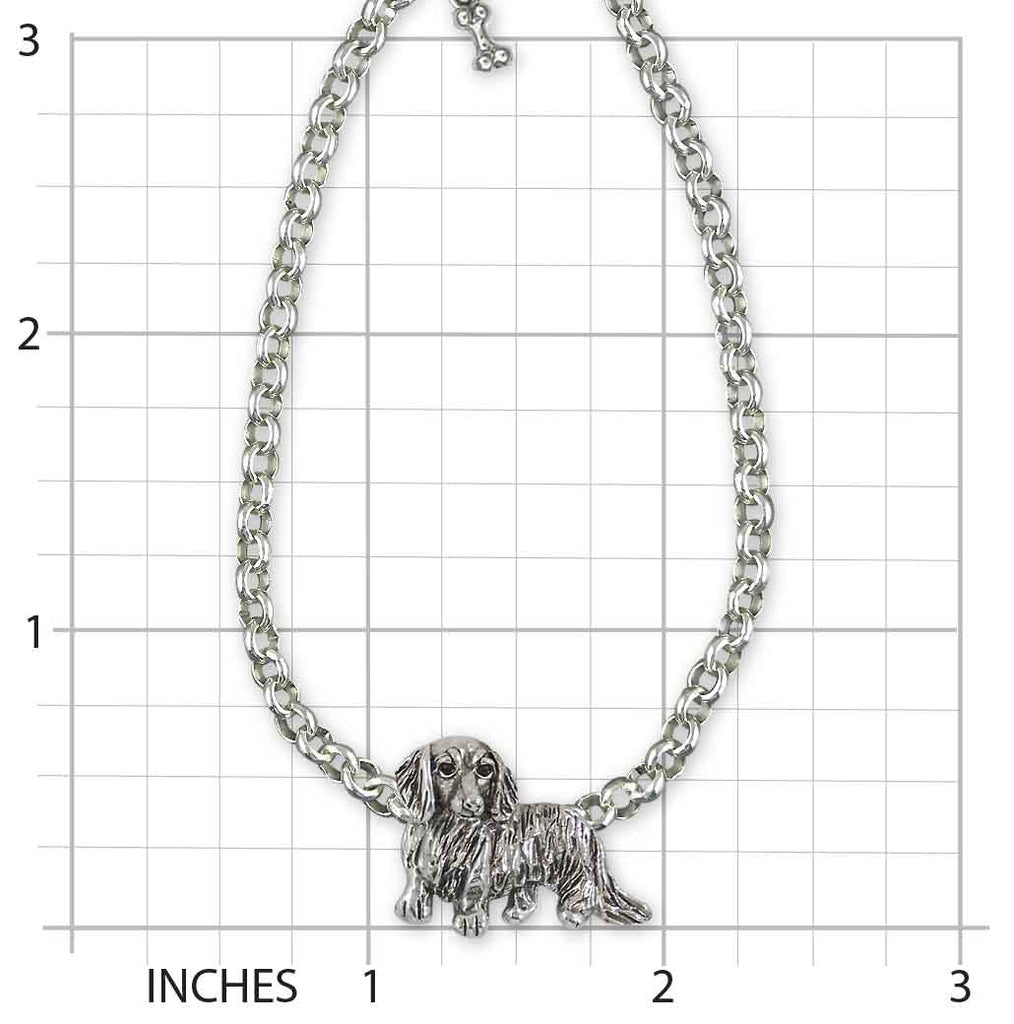 Dachshund Bracelet Sterling Silver Handmade Long Hair Dachshund Jewelry  DA17-BR