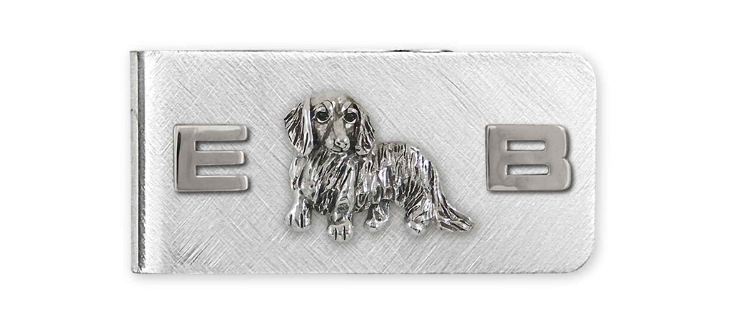 Dachshund Charms Dachshund Money Clip Sterling Silver And Stainless Steel Long Hair Dachshund Jewelry Dachshund jewelry