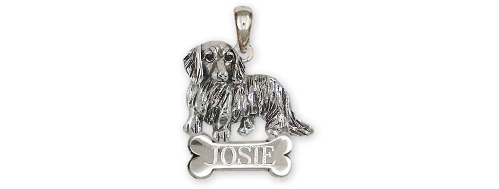 Dachshund Charms Dachshund Personalized Pendant Sterling Silver Long Hair Dachshund Jewelry Dachshund jewelry