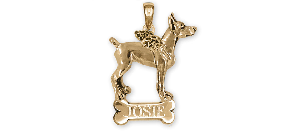 Doberman Charms Doberman Personalized Pendant 14k Yellow Gold Doberman Pinscher Dobie Jewelry Doberman jewelry