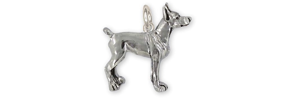 Doberman Charms Doberman Charm Sterling Silver Doberman Pinscher Dobie Jewelry Doberman jewelry