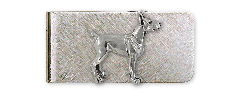 Doberman Charms Doberman Money Clip Sterling Silver And Stainless Steel Doberman Pinscher Dobie Jewelry Doberman jewelry