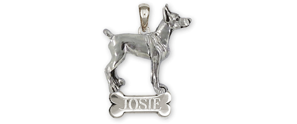 Doberman Charms Doberman Personalized Pendant Sterling Silver Doberman Pinscher Dobie Jewelry Doberman jewelry