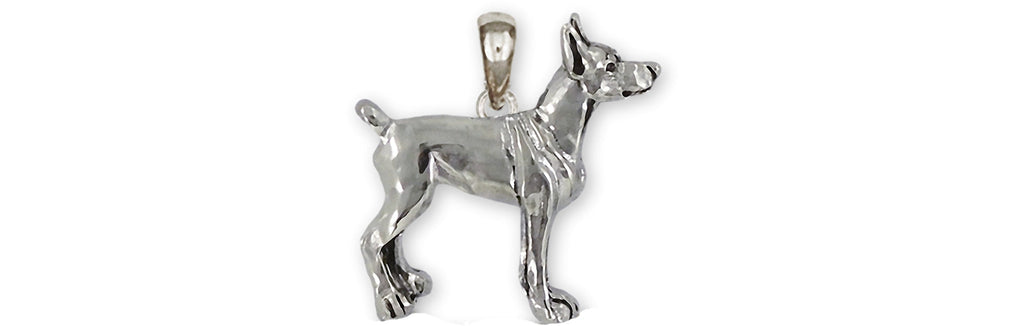 Doberman Charms Doberman Pendant Sterling Silver Doberman Pinscher Dobie Jewelry Doberman jewelry