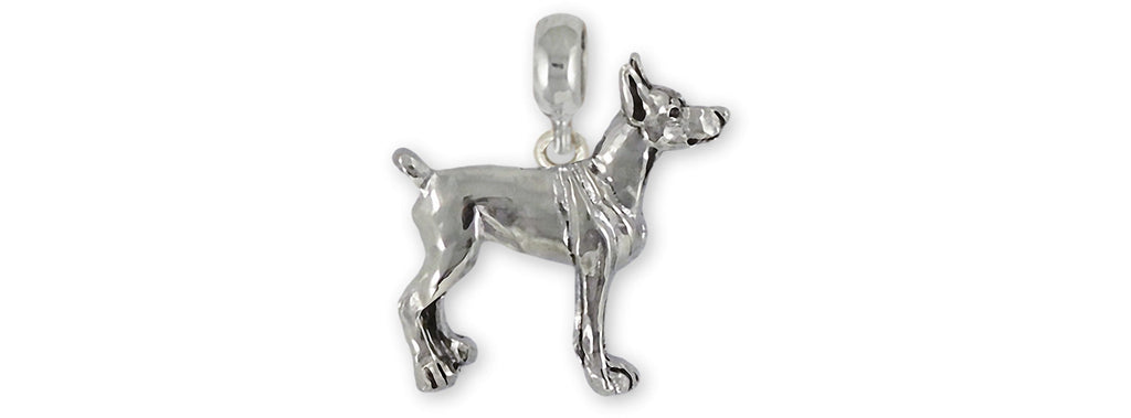 Doberman Charms Doberman Charm Slide Sterling Silver Doberman Pinscher Dobie Jewelry Doberman jewelry