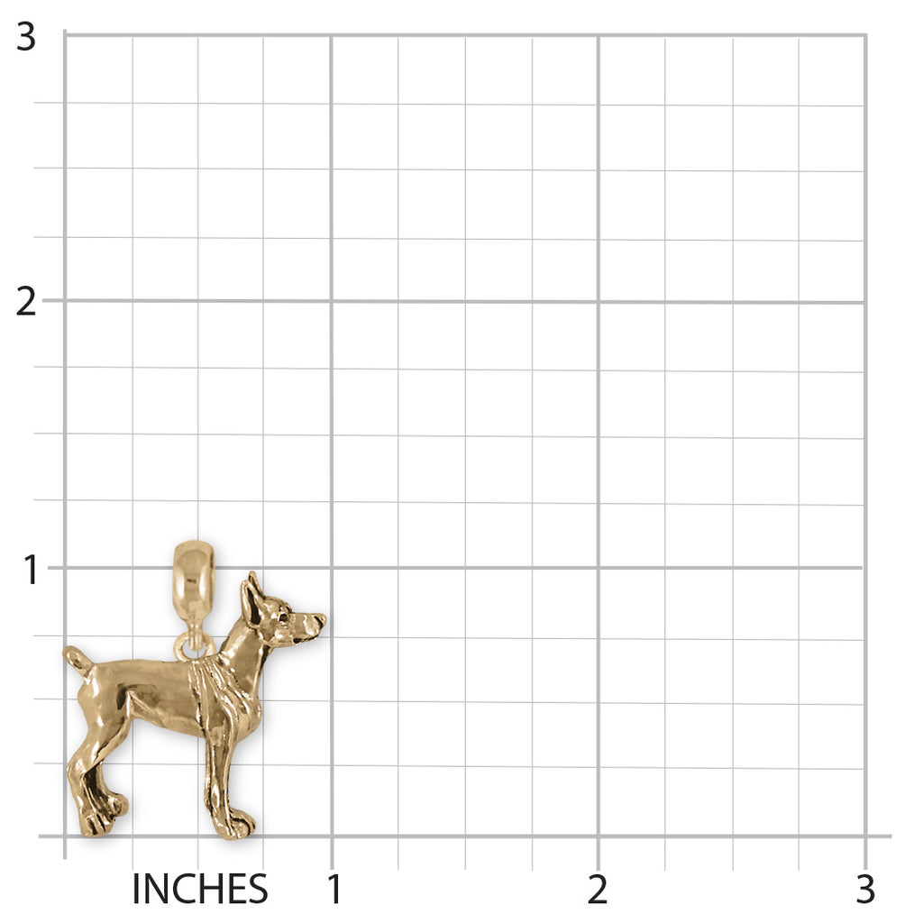 Doberman Charm Slide 14k Gold Vermeil Handmade Doberman Pinscher Dobie Jewelry This Charm Will Fit A Pandora® Slide Bracelet DB10-PNSVM