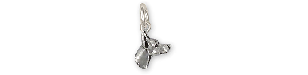 Doberman Charms Doberman Charm Sterling Silver Doberman Pinscher Dobie Jewelry Doberman jewelry