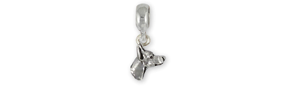 Doberman Charms Doberman Charm Slide Sterling Silver Doberman Pinscher Dobie Jewelry Doberman jewelry