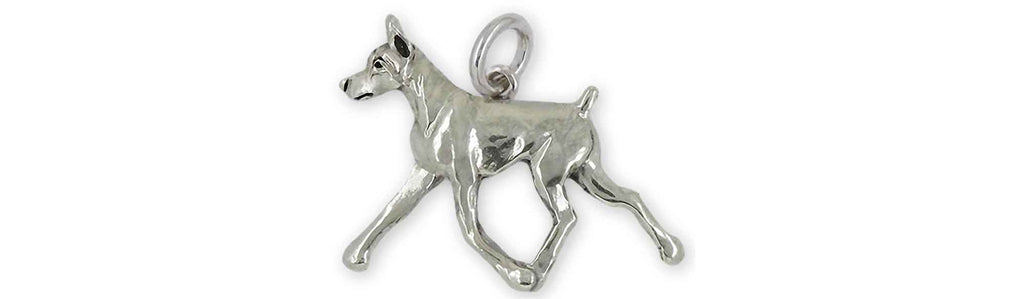 Doberman Charms Doberman Charm Sterling Silver Doberman Pinscher Dobie Jewelry Doberman jewelry