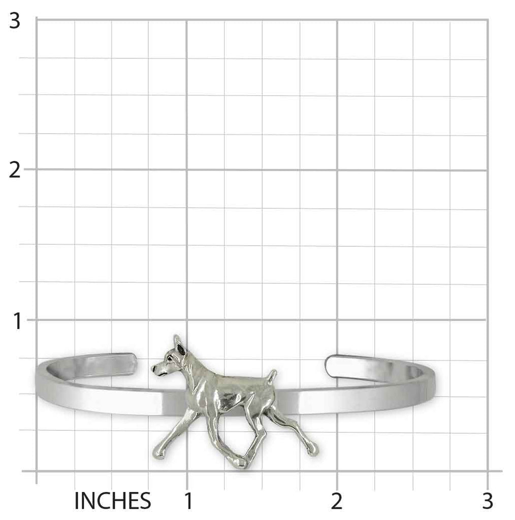 Doberman Bracelet Sterling Silver Handmade Doberman Pinscher Dobie Jewelry  DB11-CB