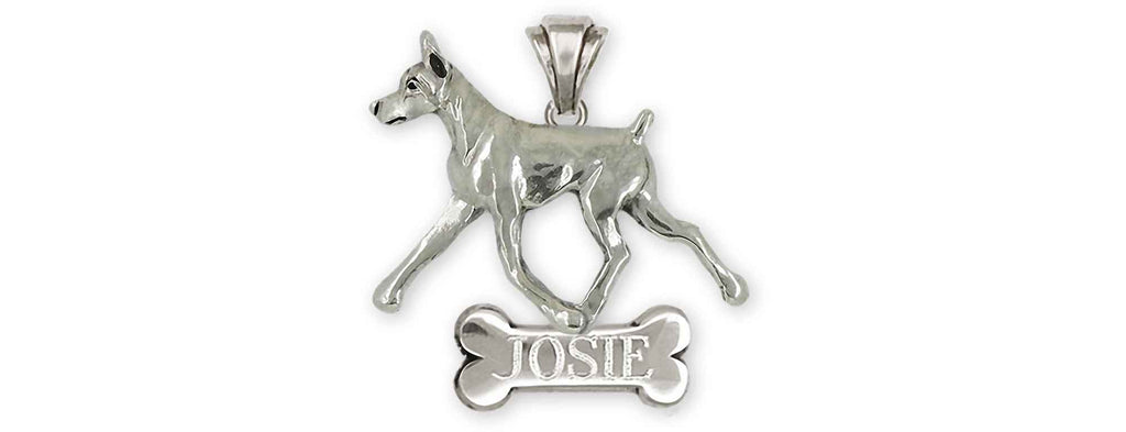 Doberman Charms Doberman Personalized Pendant Sterling Silver Doberman Pinscher Dobie Jewelry Doberman jewelry