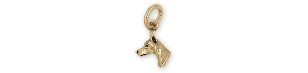 Doberman Charms Doberman Charm 14k Yellow Gold Doberman Pinscher Dobie Jewelry Doberman jewelry