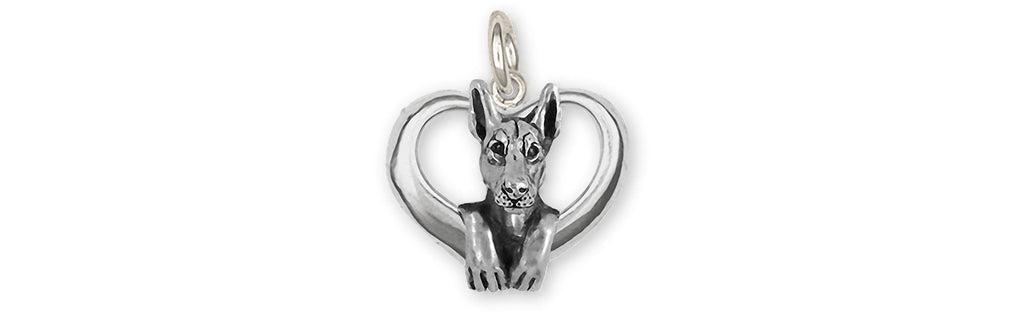 Doberman Charms Doberman Charm Sterling Silver Doberman Pinscher Jewelry Doberman jewelry