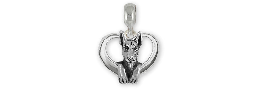 Doberman Charms Doberman Charm Slide Sterling Silver Doberman Pinscher Jewelry Doberman jewelry