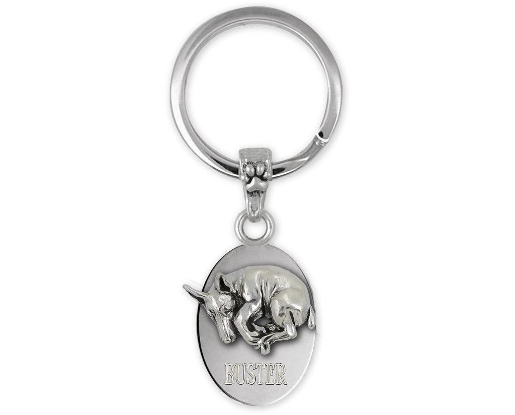 Doberman Charms Doberman Key Ring Sterling Silver Doberman Pinscher Jewelry Doberman jewelry