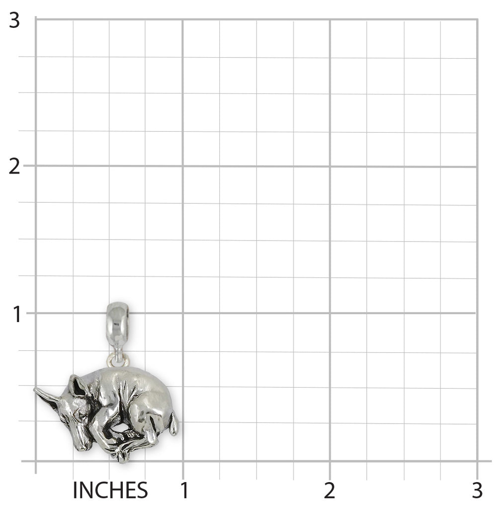 Doberman Charm Slide Sterling Silver Handmade Doberman Pinscher Jewelry This Charm Will Fit A Pandora® Slide Bracelet DB8-PNS