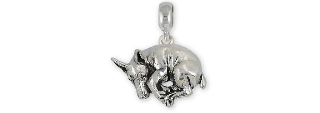 Doberman Charms Doberman Charm Slide Sterling Silver Doberman Pinscher Jewelry Doberman jewelry