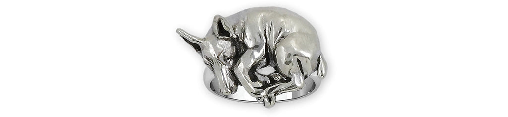 Doberman Charms Doberman Ring Sterling Silver Doberman Pinscher Jewelry Doberman jewelry