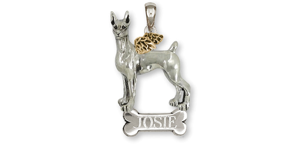 Doberman Charms Doberman Pendant Silver And 14k Gold Doberman Pinscher Dobie Jewelry Doberman jewelry