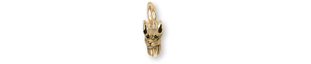 Doberman Charms Doberman Charm 14k Yellow Gold Doberman Pinscher Dobie Jewelry Doberman jewelry